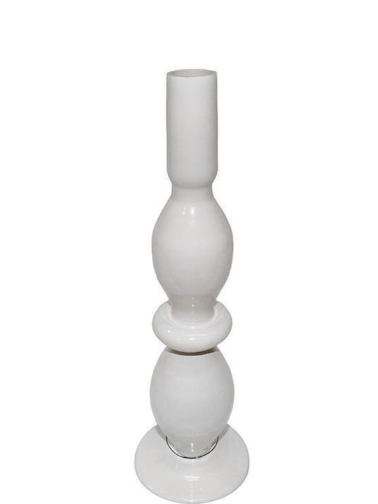 Zaros Candle Holder Glass in Beige Color 9x29cm...