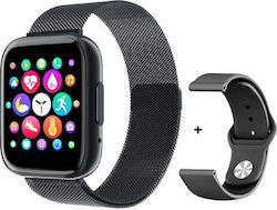 T99 Smartwatch με Παλμογράφο (Μαύρο)