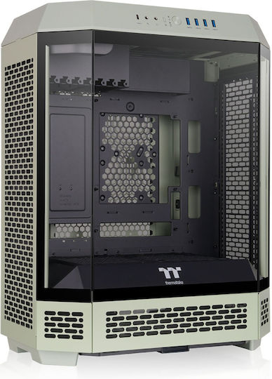 Thermaltake Tower 600 Gaming Midi-Turm Computergehäuse mit Seitenfenster Grüne