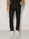 Pantaloni Chino Elastic cu Croială Slim Black