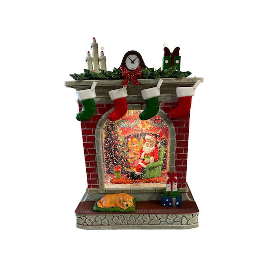 Коледна украса Камина с осветление 18x27см 1бр