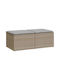 Băncuțe De Grădină Cub Pentru Exterior Rattan Cu Pernă Bej 2 Buc 55x55x37cm