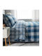 Vesta Home Oslo 2 Bed Sheets Super-Double Flannel 240x270cm Blue 4 Pieces