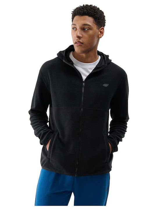 Men's Fleece Jacket Hooded Black