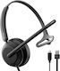 Epos Impact 730T Auf dem Ohr Multimedia-Headsets mit Mikrofon und Verbindung USB-A / USB-C in Schwarz Farbe