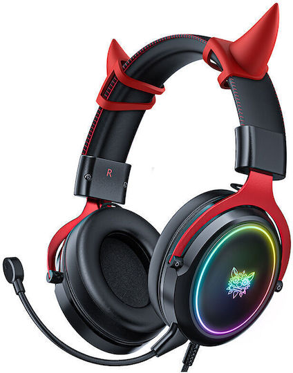 Onikuma X10 Devil Over Ear Gaming Headset με σύνδεση 3.5mm / USB for Nintendo Switch / PS4 / PS5 / XBOX