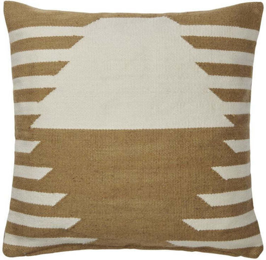 Broste Copenhagen Διακοσμητική Μαξιλαροθήκη Κανελί/off White 50x50εκ.