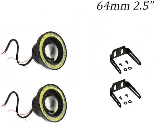 Round Waterproof Foglights Car 12 / 24V 40W 6.4cm with White Lighting 2pcs