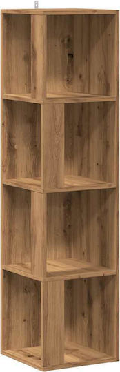 Corner Wall Shelf Oak 33x33x132cm