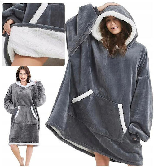 Blanket with Sleeves 78x85cm Grey Blanket with Sleeves 78x85cm Grey