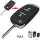 Car Key Shell with Blade with 2 Buttons for Citroen / Peugeot
