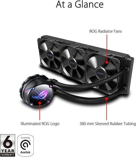 Asus ROG Strix LC II 360 Υδρόψυξη AIO CPU με 3 Ανεμιστήρες 120mm