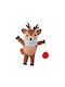 Hanging Reindeer Ornament Felt Brown