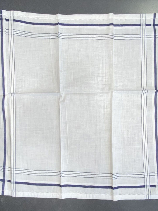 Attica Μαντήλι Ανδρών 100% Cotton Art.at-44 Λευκο-καρω