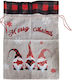 XMASfest Tesatura Crăciun Sac pentru Cadou Gri 56x37cm.