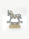 Aca Illuminated Christmas Figure Horse Gray Height 17cm Wooden Grey Horse