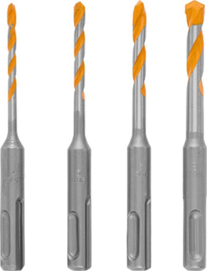 KWB Set of 4 Diamond Drills Carbide with SDS Plus Shank for Masonry, Glass, Tiles and Wood