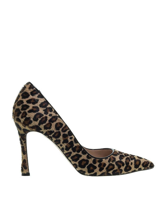 Mourtzi Brown Heels Animal Print