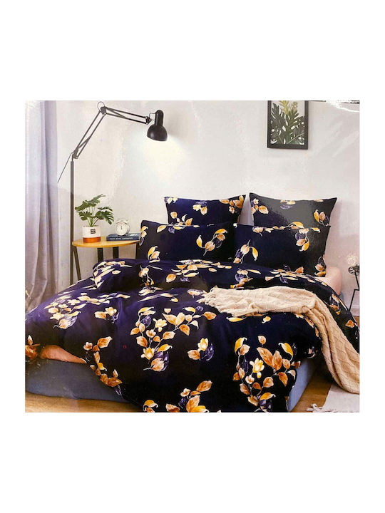Woman's Fashion Duvet Cover Set Queen with 2 Pillowcases 220x240 Black