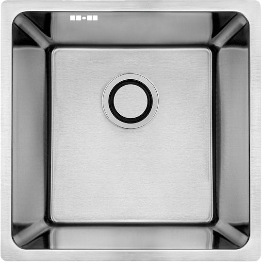 Laveo Aden Drop-In Inox Kitchen Sink Brushed Silver M44xP44cm