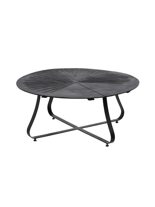 Round Coffee Table Brown Black L80xW80xH35cm.