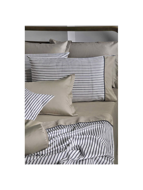 Down Town Home Παπλωματοθήκη Βαμβακερή Μονή 175x245 839 Beige
