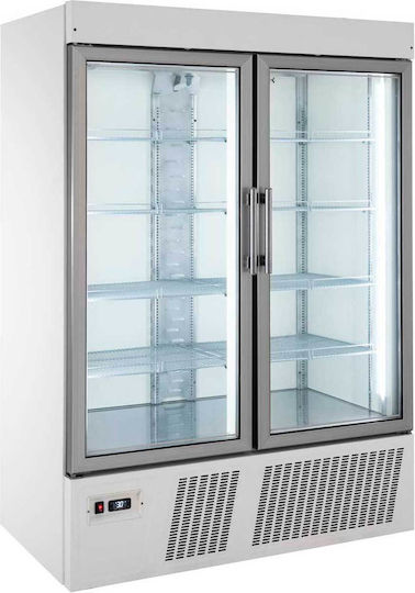 White Cabinet Refrigeration Machine Bottom 2 Glass Doors Prochef Ecoline