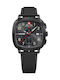 Vintage Men's Watch 40mm Battery-Powered Chronograph with Black Rubber Strap