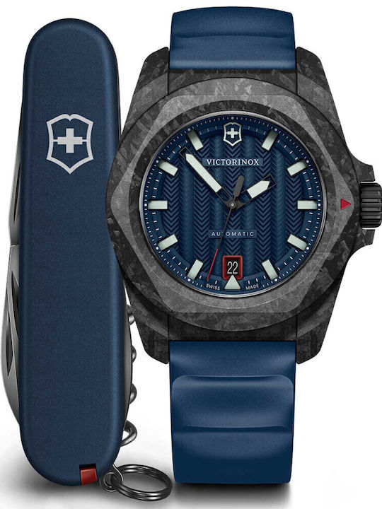 Victorinox Inox Мъжки Часовник На Батерия Син Каучуков Каишка