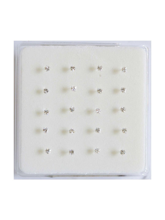 Nose Stud Earring Stras 1.5mm Fantasy 1985-61 White