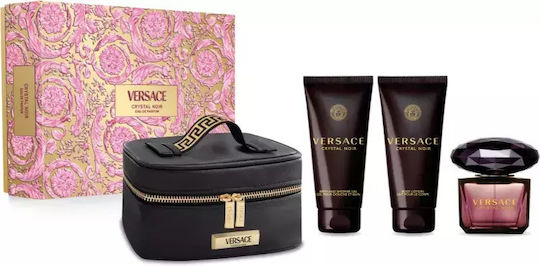 Versace Crystal Noir Damen Set mit Eau de Parfum und Duschgel 4Stück
