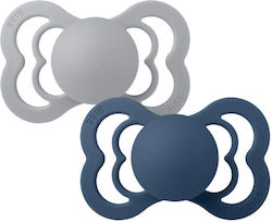 Bibs Supreme Pacifiers Silicone Cloud / Steel Blue for 6+ months 2pcs