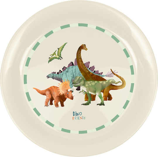 Die Spiegelburg Baby Food Plate Dinosaurs made of Plastic Beige