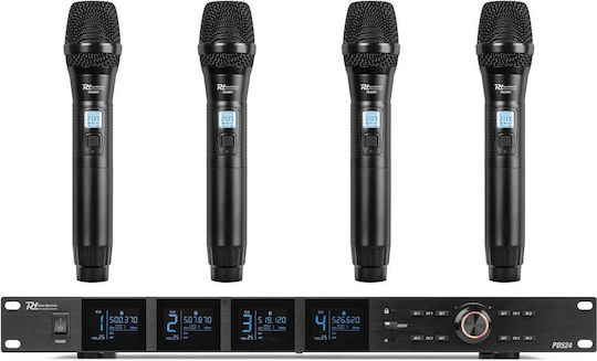 Power Dynamics 4x 100 Channels UHF Seturi Wireless Microfon De mână pentru Vocale