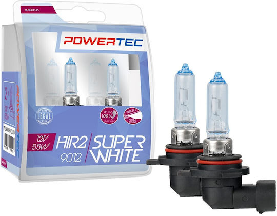 M-Tech Λάμπες Αυτοκινήτου Superwhite HIR2-9012 Αλογόνου 3500K Θερμό Λευκό 12V 55W 2τμχ