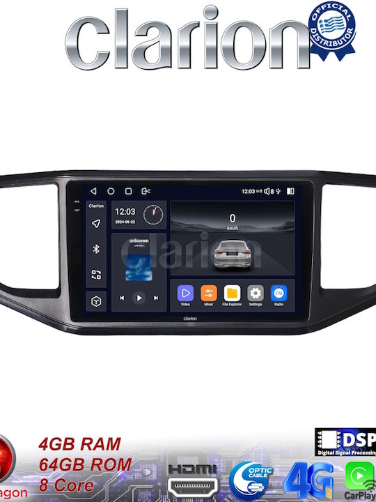 Clarion Car Audio System for Volkswagen Amarok 2017 > 2021 (Bluetooth/USB/WiFi/GPS/Apple-Carplay/Android-Auto)