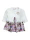 Girls Dress Long Sleeve Knitted Set with Coat and Accessories White, Pink