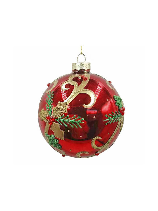 Hanging Ball Ornament Ornament Glass Gold 10cm