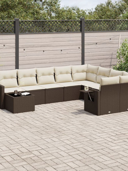 Corner Outdoor Sofa Rattan with Cushions 55x55x...