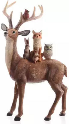 Kaemingk Weihnachtliche Kunststoff Figur Hirsche Braun Höhe 25.5cm