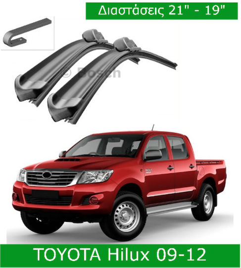 Bosch Aerotwin 3398000026 Front Set Wiper Blades for Toyota Hilux 2009-2012 Set 53cm 48cm 21" & 19" 2 Pieces