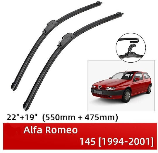 Bosch Aerotwin Wiper Blades Front Set 3398000004 Alfa Romeo 145 1994-2001 Front Set 55cm 48cm 22" + 19" 2 Pieces
