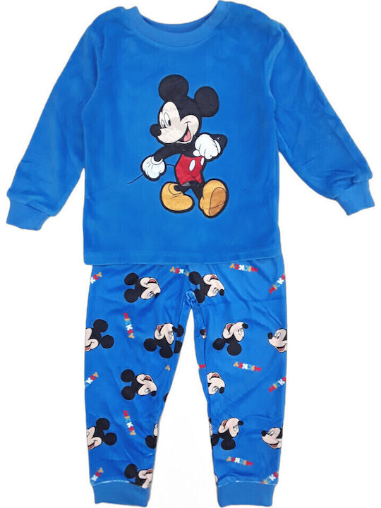Disney Детска пижама Зимна Blue Mickey