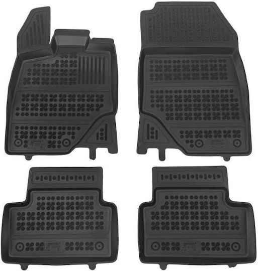 Set of Front and Rear Mats 4pcs Tray Type for Peugeot 3008 2014 Black