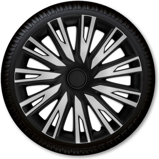 Autoline Σετ Τάσια Αυτοκινήτου 4τμχ 16" Ασημί/Μαύρο