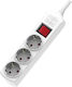 Redled Steckdosenleiste 3 Positionen mit Schalter und Kabel 3m