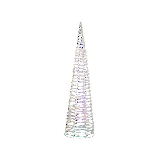 Christmas Decorative Illuminated Tree Cone 60cm Battery Silver