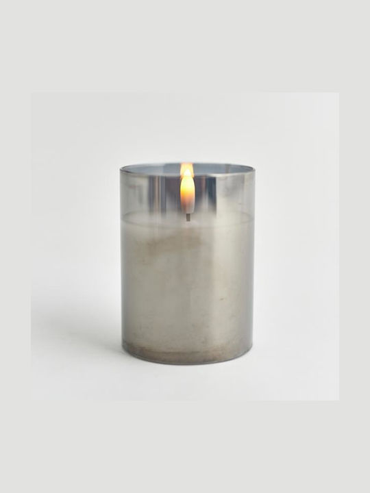 Eurolamp Christmas Glass Gray Battery Candle 10x7.5cm 2pcs