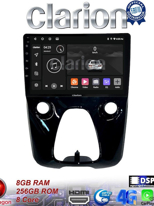 Clarion Auto-Audiosystem für Peugeot 107 Toyota Aygo Citroen C1 2014+ (Bluetooth/USB/WiFi/GPS/Apple-Carplay/Android-Auto)