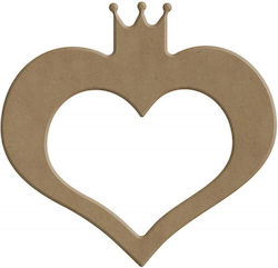 MDF Heart Crown 10x10cm